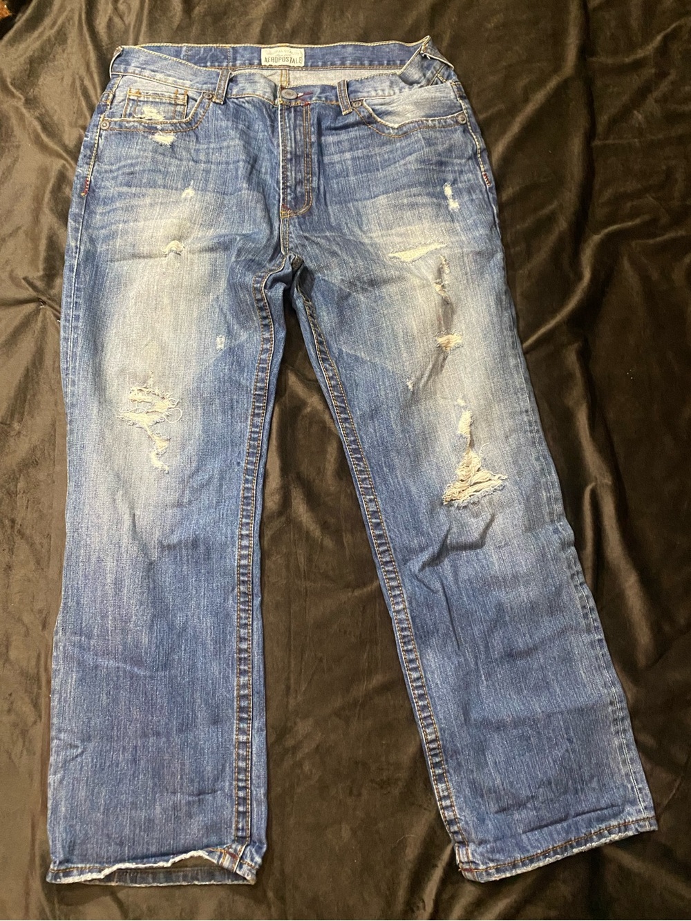 Aeropostale Blue Distressed Relaxed Fit Jeans Men’s